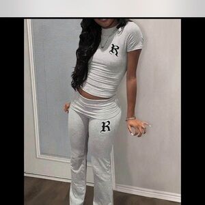 Gray Women's Two-Piece Set